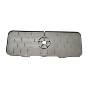 Kitchen Sink Splash Guard Gray Silicone Faucet Mat Drying Pad